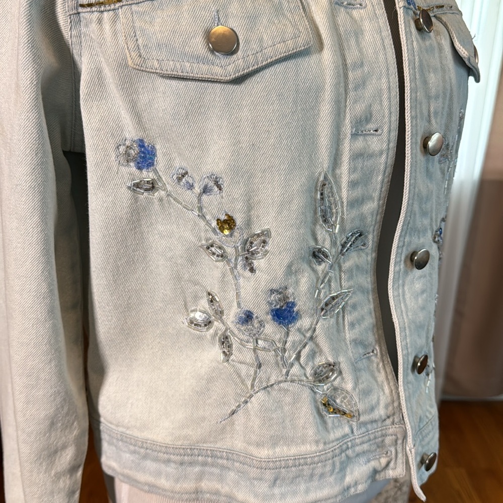 Together Brand Denim Jacket With Sequin Appliqu S… - image 3